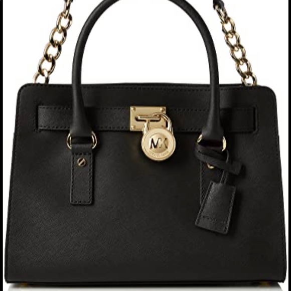 Michael Kors black and gold structured purse - Picture 3 of 8